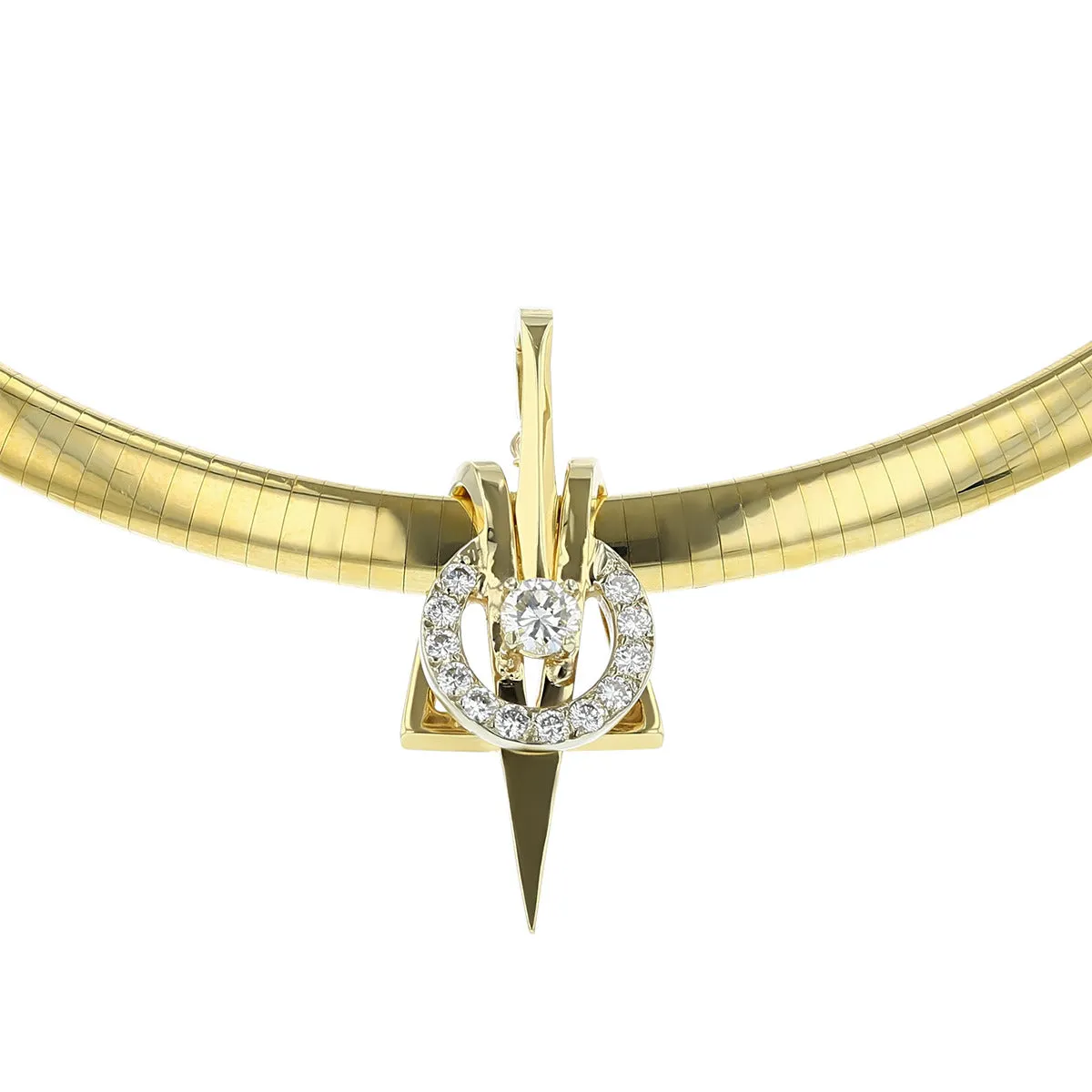 14K Yellow Gold Diamond Slide Pendant