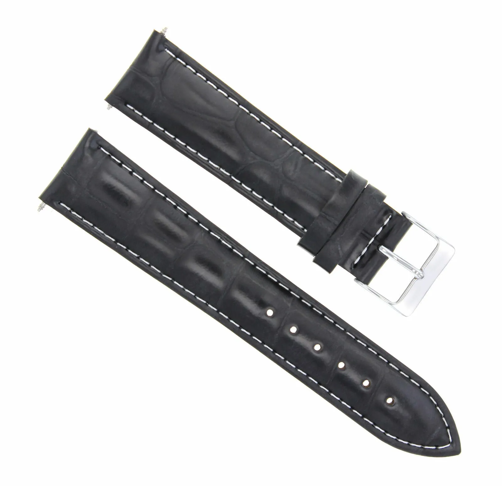 18MM LEATHER WATCH STRAP BAND FOR BREITLING PILOT BENTLEY WATCH BLACK WHITE STIT