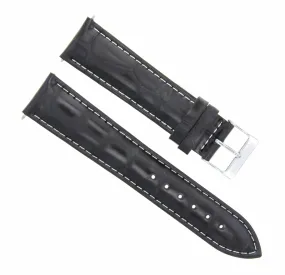 18MM LEATHER WATCH STRAP BAND FOR BREITLING PILOT BENTLEY WATCH BLACK WHITE STIT