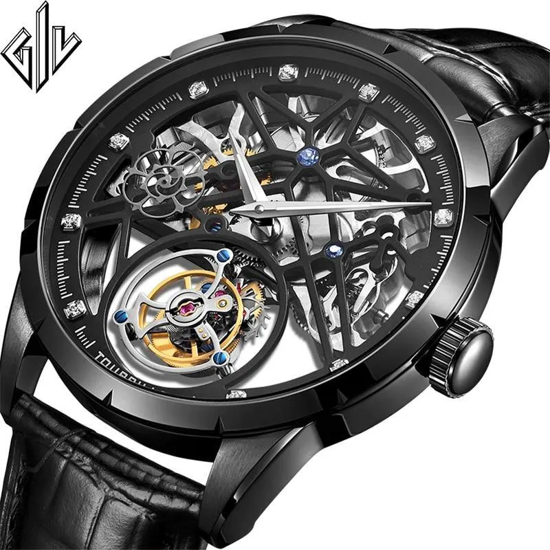 2020 New Model GIV Original Tourbillon men watch top brand luxury double Skeleton Sapphire man clock Relogio Masculino