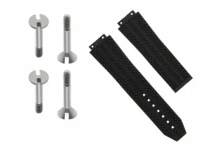 24MM RUBBER BAND STRAP CLASP FOR HUBLOT H BIG BANG 44-44.5MM   4 SCREW BLACK