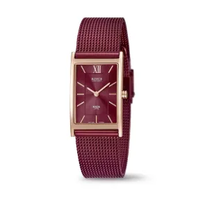 3285-10 - Ladies Red & Rose Gold Dress Watch