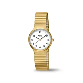 3329-02 Ladies Gold Plated Titanium Expander Strap Watch
