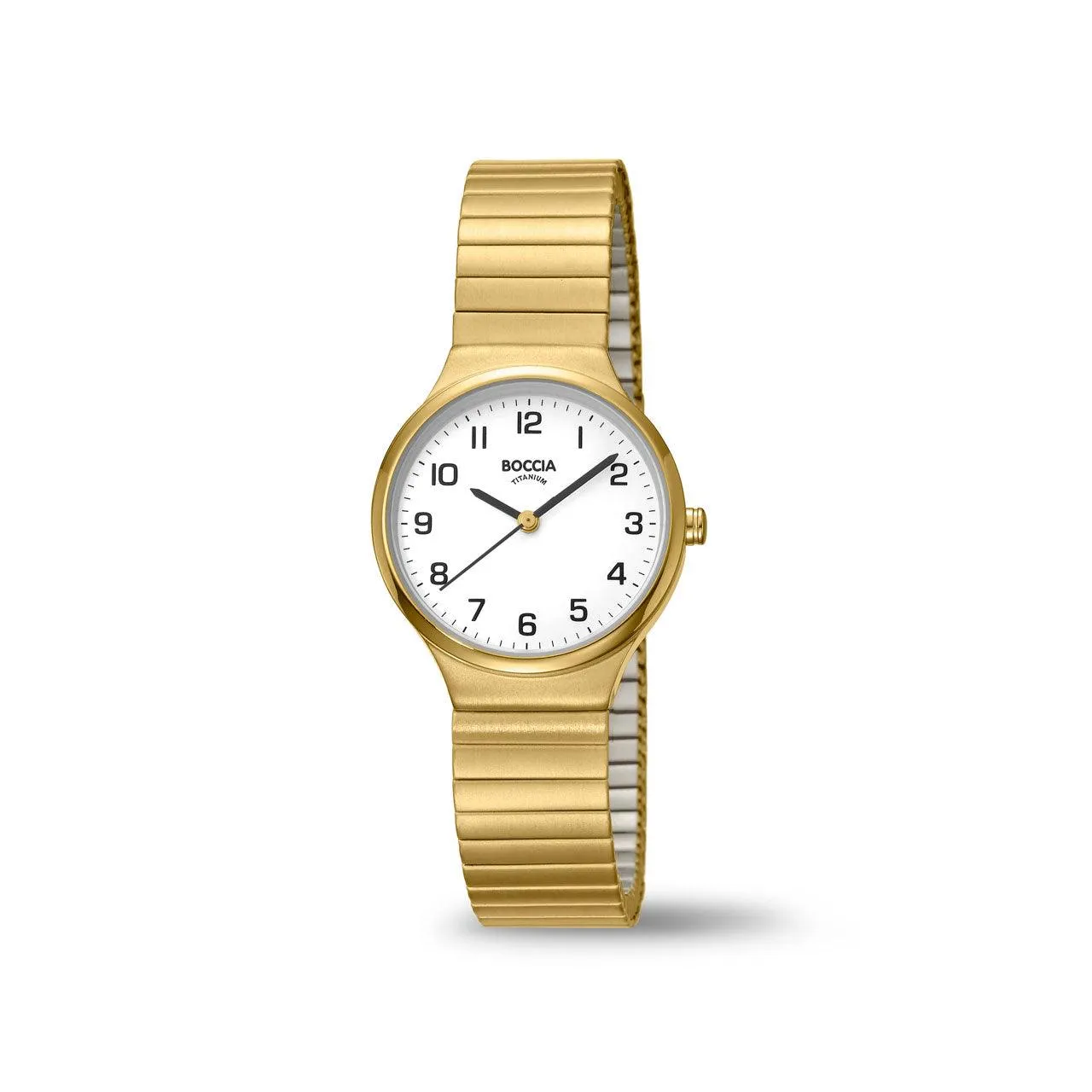 3329-02 Ladies Gold Plated Titanium Expander Strap Watch