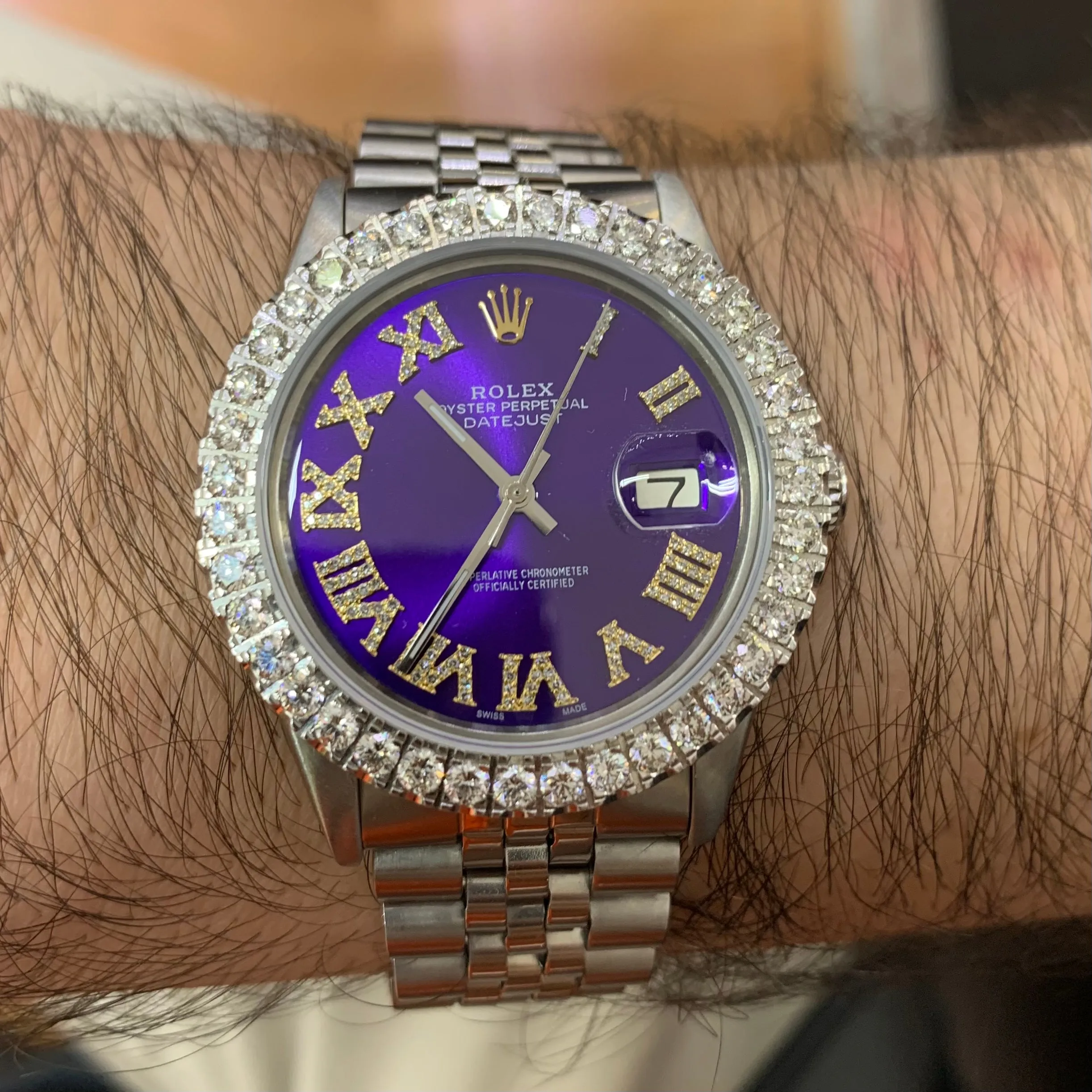 3.40ct Diamond 36mm Rolex Watch with Stainless Steel Jubilee Bracelet