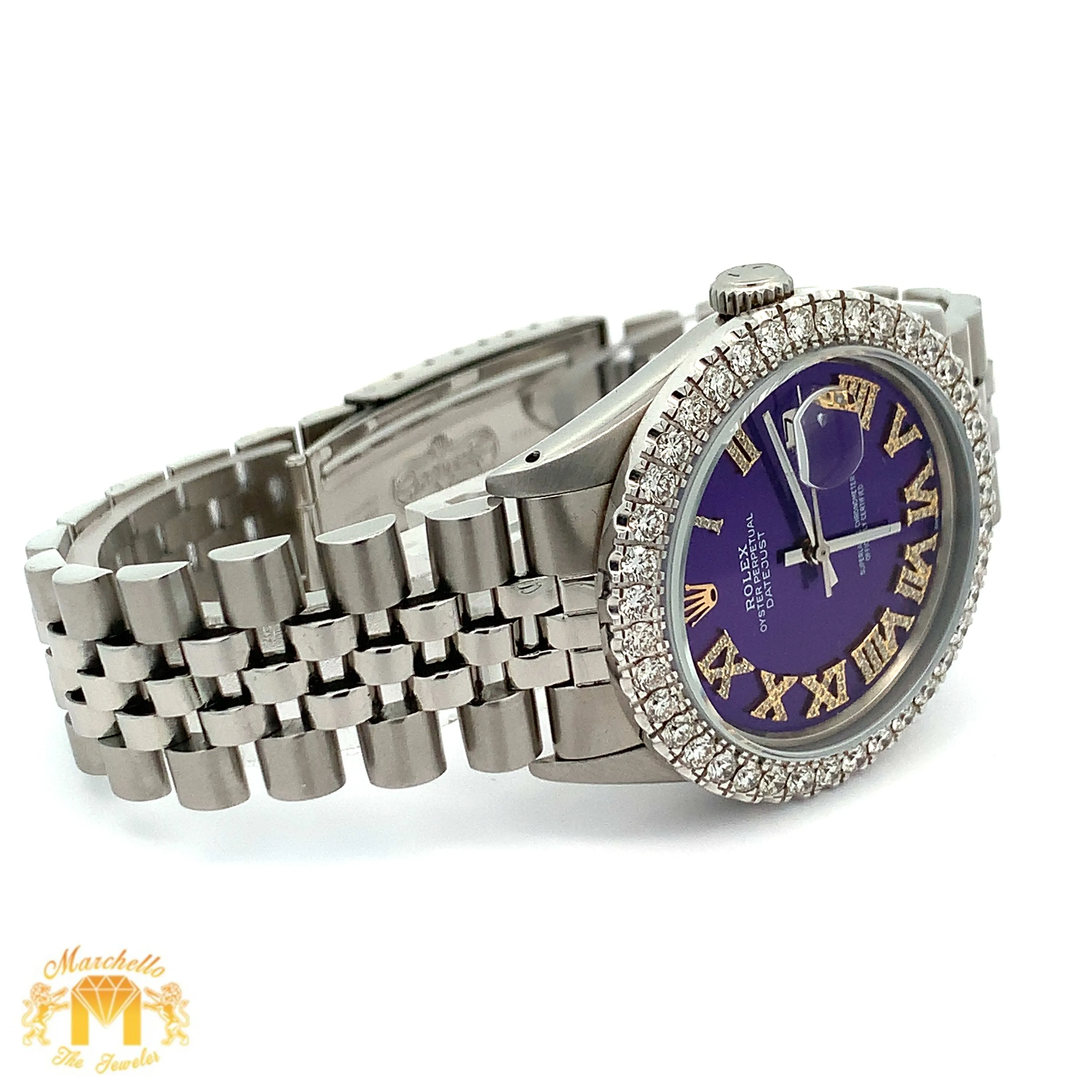 3.40ct Diamond 36mm Rolex Watch with Stainless Steel Jubilee Bracelet