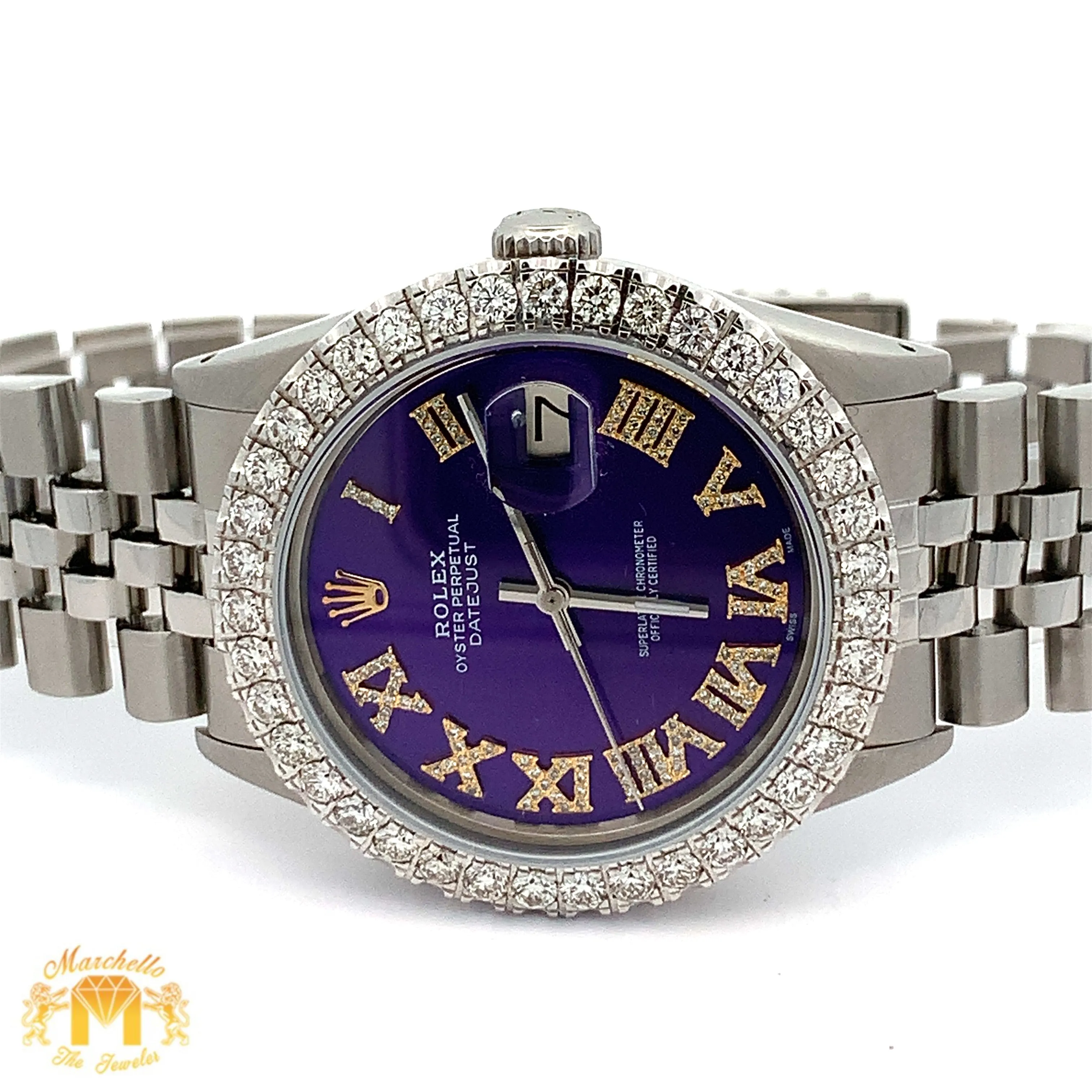 3.40ct Diamond 36mm Rolex Watch with Stainless Steel Jubilee Bracelet