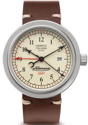 Allemano Watch GMT Antique White Sandblasted Case
