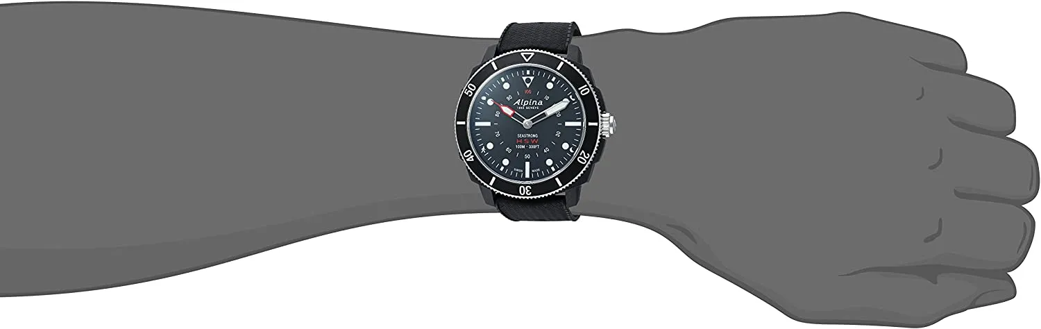 Alpina Men's AL-282LBB4V6 Horological Smart Watch Analog Display Quartz Black Watch