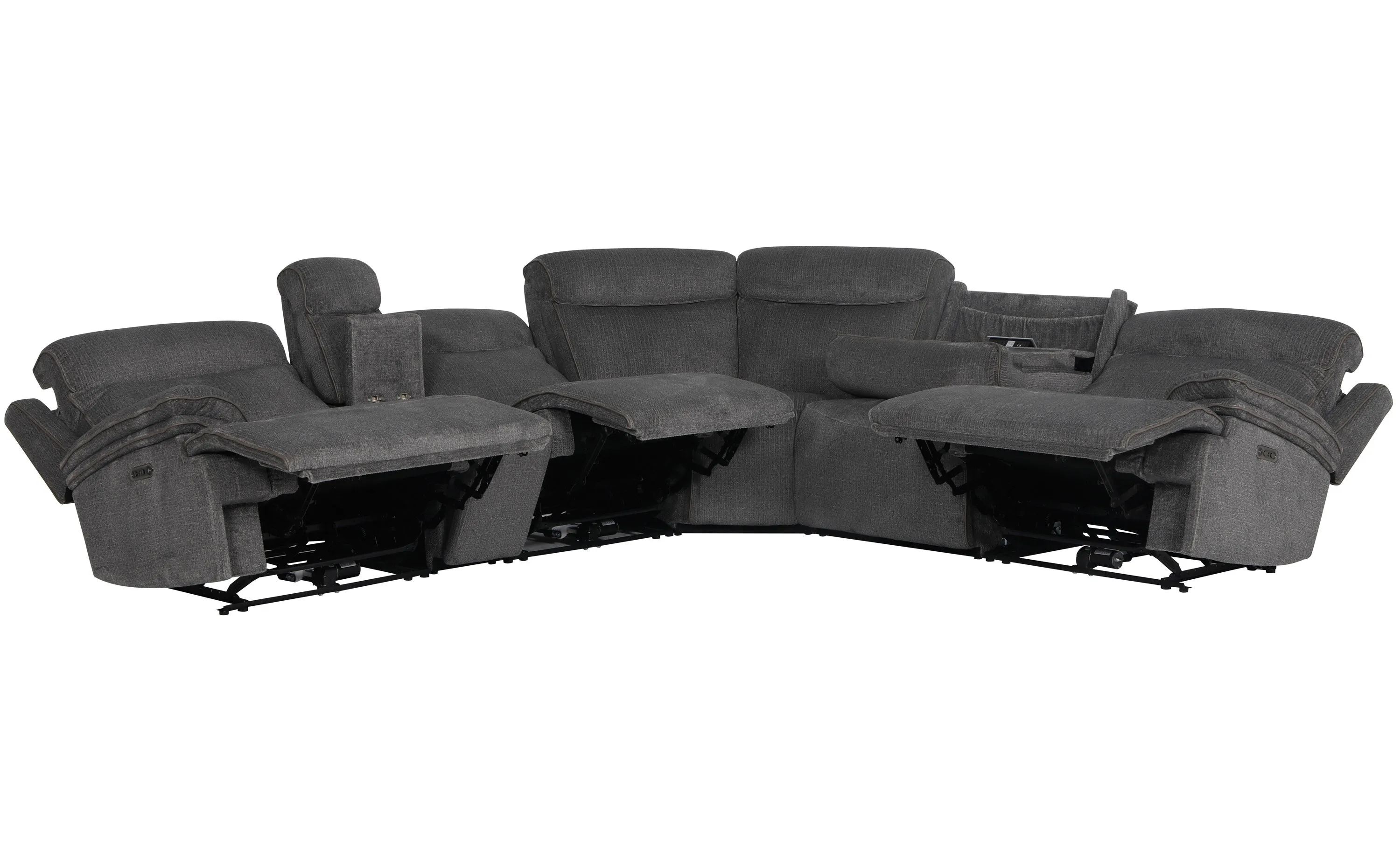 ALPINE - AIRY MIDNIGHT 6pc Zero Gravity Modular Power Reclining Sectional