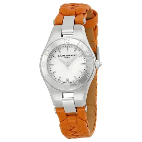 Baume and Mercier Linea Mother of Pearl Dial Orange Leather Ladies Watch 10115