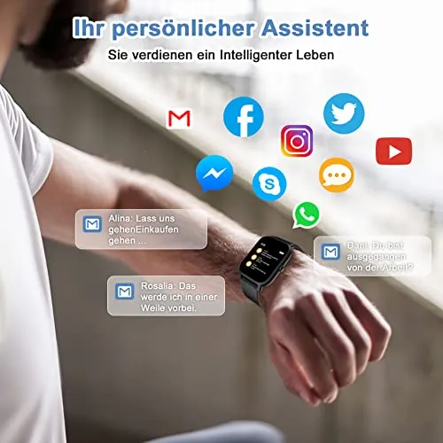 Blackview Smartwatch R3 Herren Damen Fitnessuhr,1,3 Zoll Smart Watch, Armbanduhr mit Pulsmesser Schlafmonitor Musiksteuerung SpO2,Schrittzähler Uhr Sportuhr, Aktivitätstracker für Android iOS,Schwarz