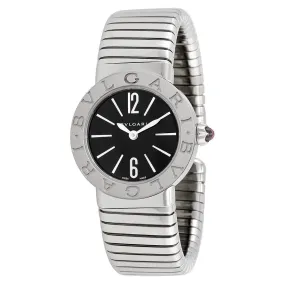 Bvlgari Tubogas Black Dial Stainless Steel Ladies Watch 102224