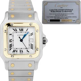 Cartier Santos 29mm Automatic Two-Tone 18K Yellow Gold Steel White 2961 Watch