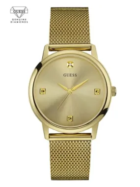 Guess U0280G3 Wafer Gold Stainless Steel Mesh Strap Unisex Watches