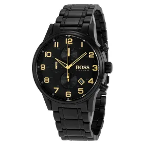 Hugo Boss Aeroliner Chronograph Black Dial Black Ion-plated Men's Watch 1513275
