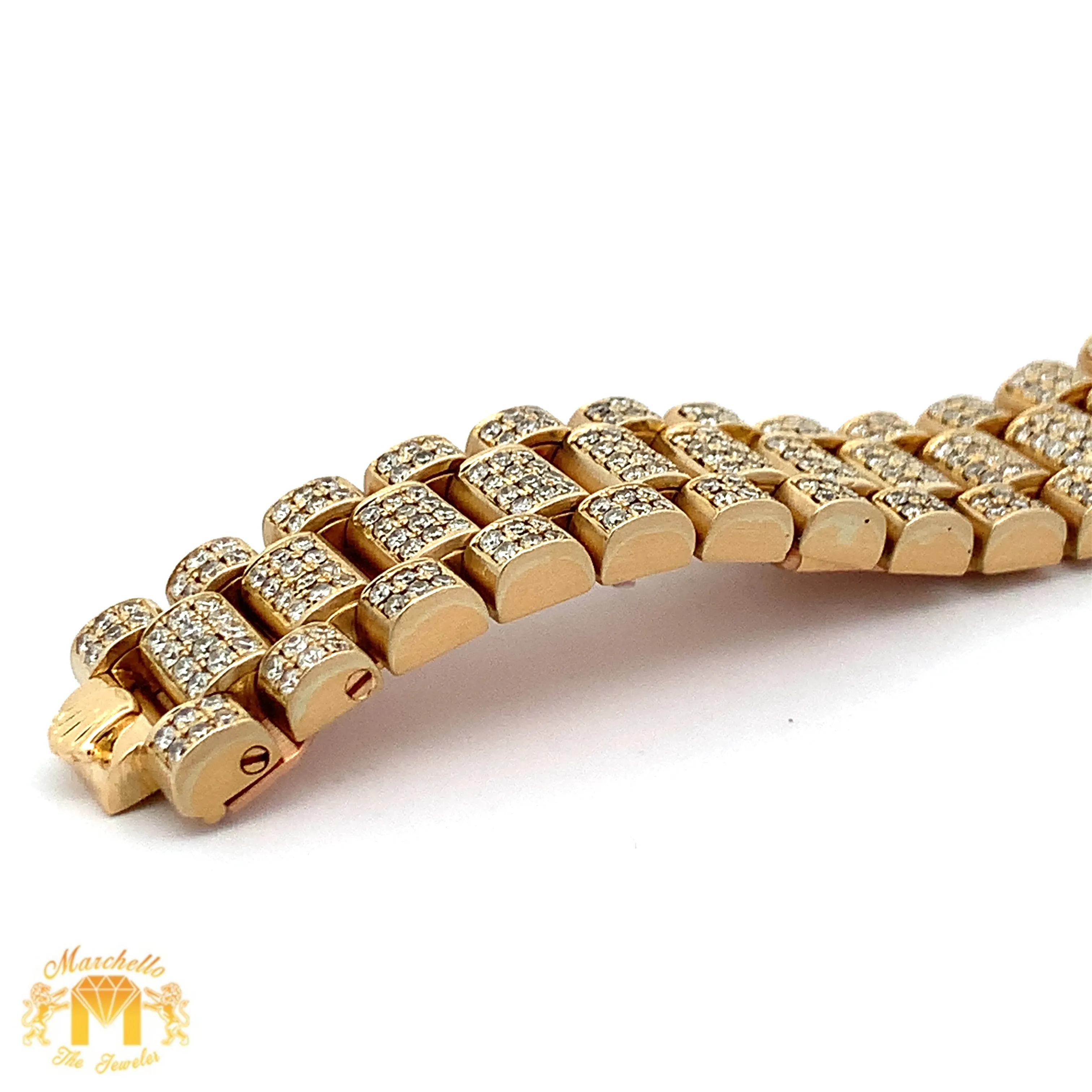 Iced out 36mm Rolex Presidential Watch (diamond dial with Roman numerals)