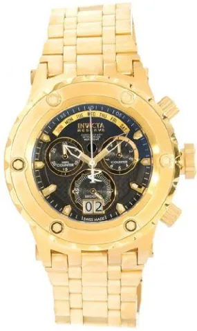 Invicta Subaqua Chronograph Black Dial Yellow Gold Ion-plated Men's Watch 14468