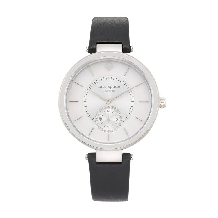 Kate Spade Perry Mother of Pearl Dial Black Leather Ladies Watch 1YRU0750
