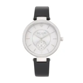 Kate Spade Perry Mother of Pearl Dial Black Leather Ladies Watch 1YRU0750