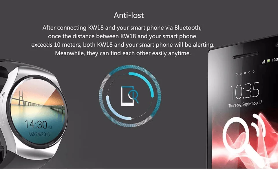 KW18 Smart Watches Phone With Heart Rate Monitor