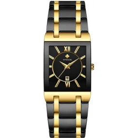 Luxury Black Gold Watch Quartz Watche Square Women Wristwatch