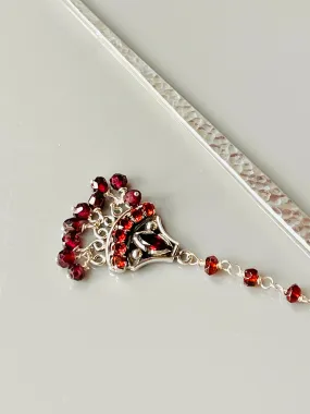 Luxury Sterling Silver Hair Stick Garnet Fine Silver Kanzashi