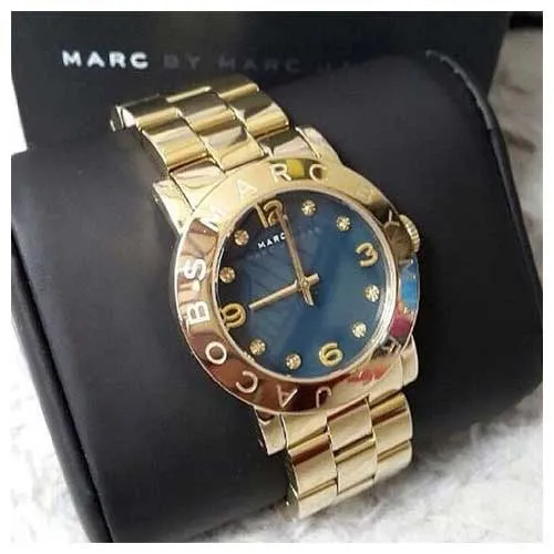Marc By Marc Jacobs Amy Black Women's Gold Classic Watch MBM8619