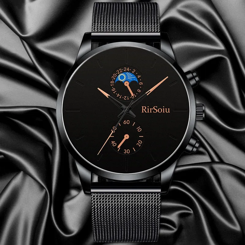 Men Watches Luxury New Top Men Stainless Steel Mesh Watches Mens Military Sports Quartz Watch Women Wristwatch Relogio Masculino