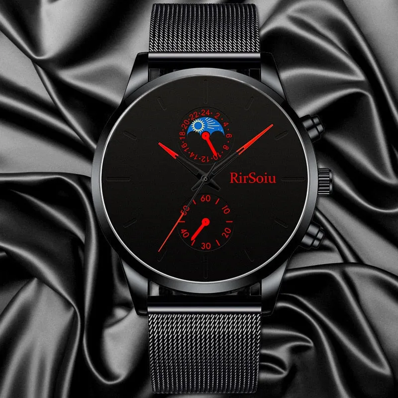 Men Watches Luxury New Top Men Stainless Steel Mesh Watches Mens Military Sports Quartz Watch Women Wristwatch Relogio Masculino