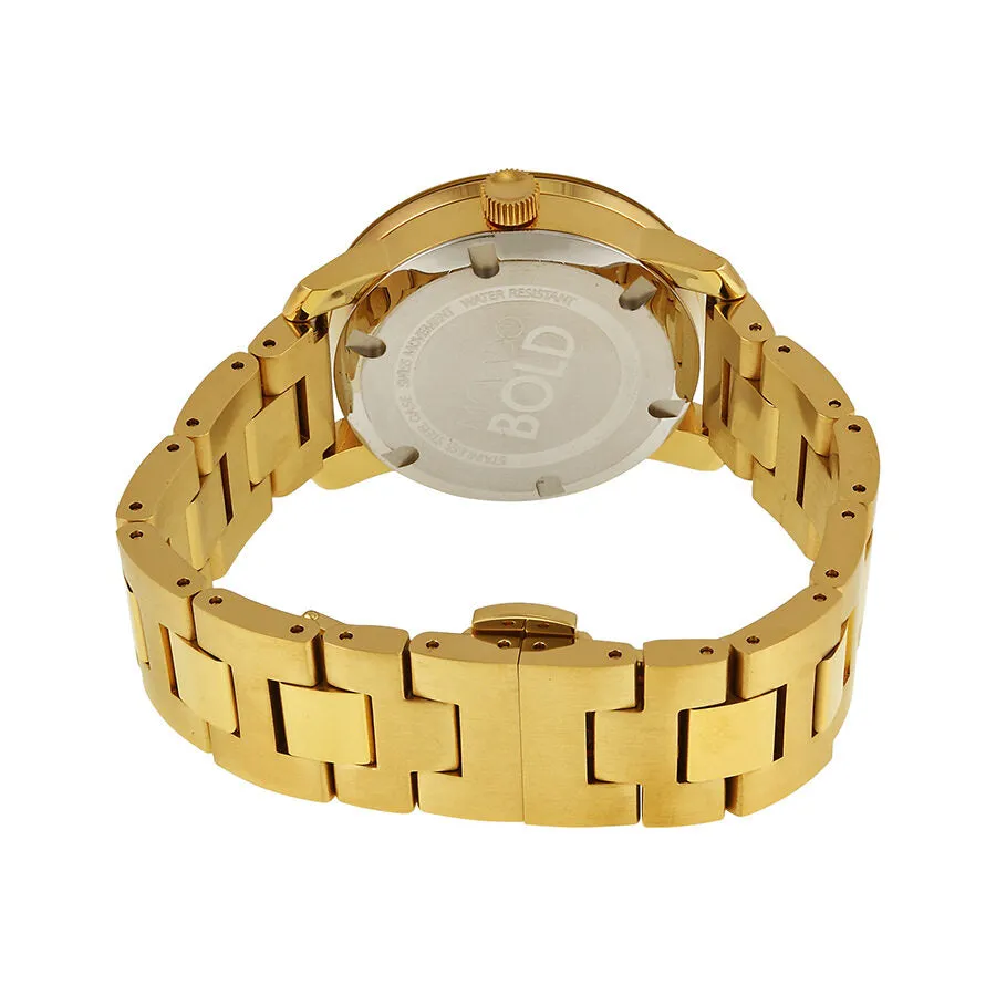 Movado Bold Gold Dial Yellow Gold Ion-plated Ladies Watch 3600104