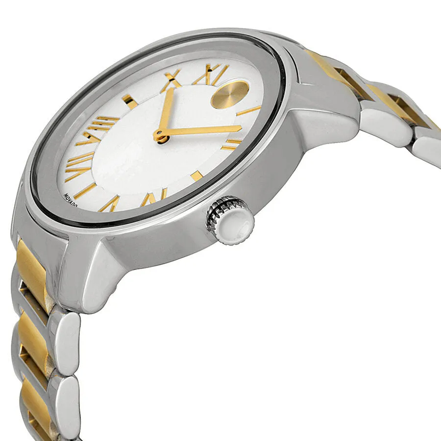 Movado Bold Silvered White Dial Two-tone Stainless Steel Unisex Watch 3600208
