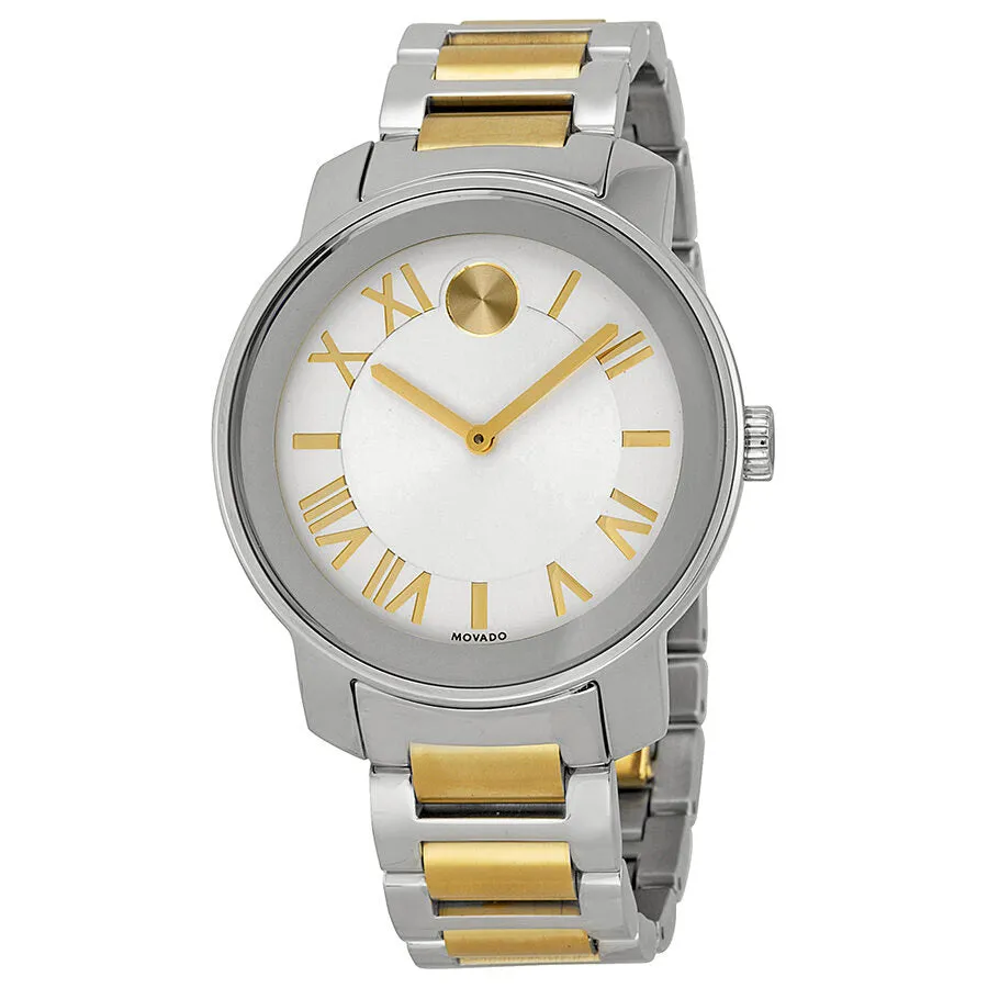 Movado Bold Silvered White Dial Two-tone Stainless Steel Unisex Watch 3600208