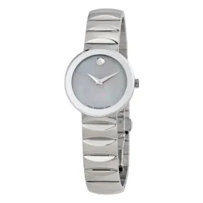 Movado Sapphire Grey Mother of Pearl Dial Ladies Watch 0607048