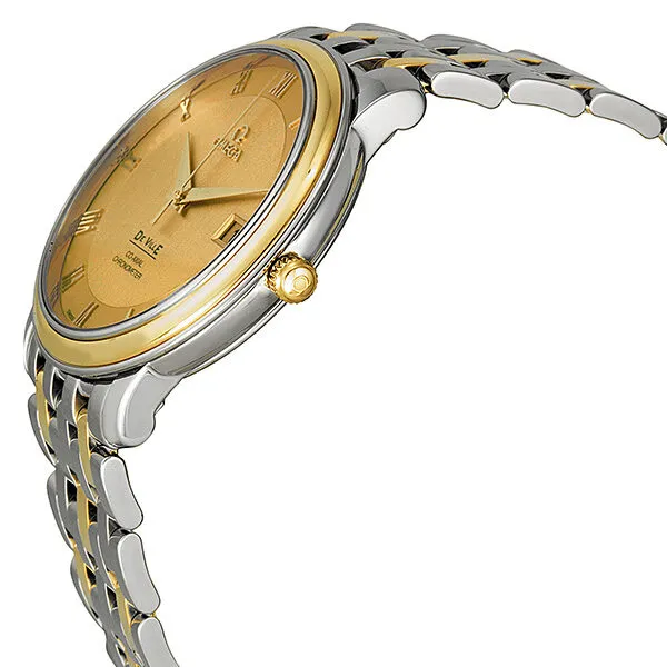 Omega DeVille Prestige Champagne Dial Steel and Yellow Gold Men's Watch 4374.11 4374.1100