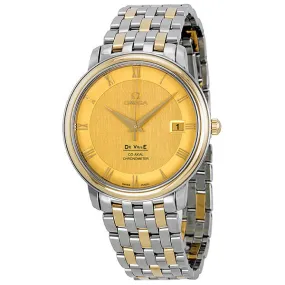 Omega DeVille Prestige Champagne Dial Steel and Yellow Gold Men's Watch 4374.11 4374.1100