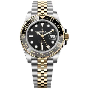 Rolex GMT Master II 40mm 126713GRNR-0001 Yellow Gold, Black Dial, Worn