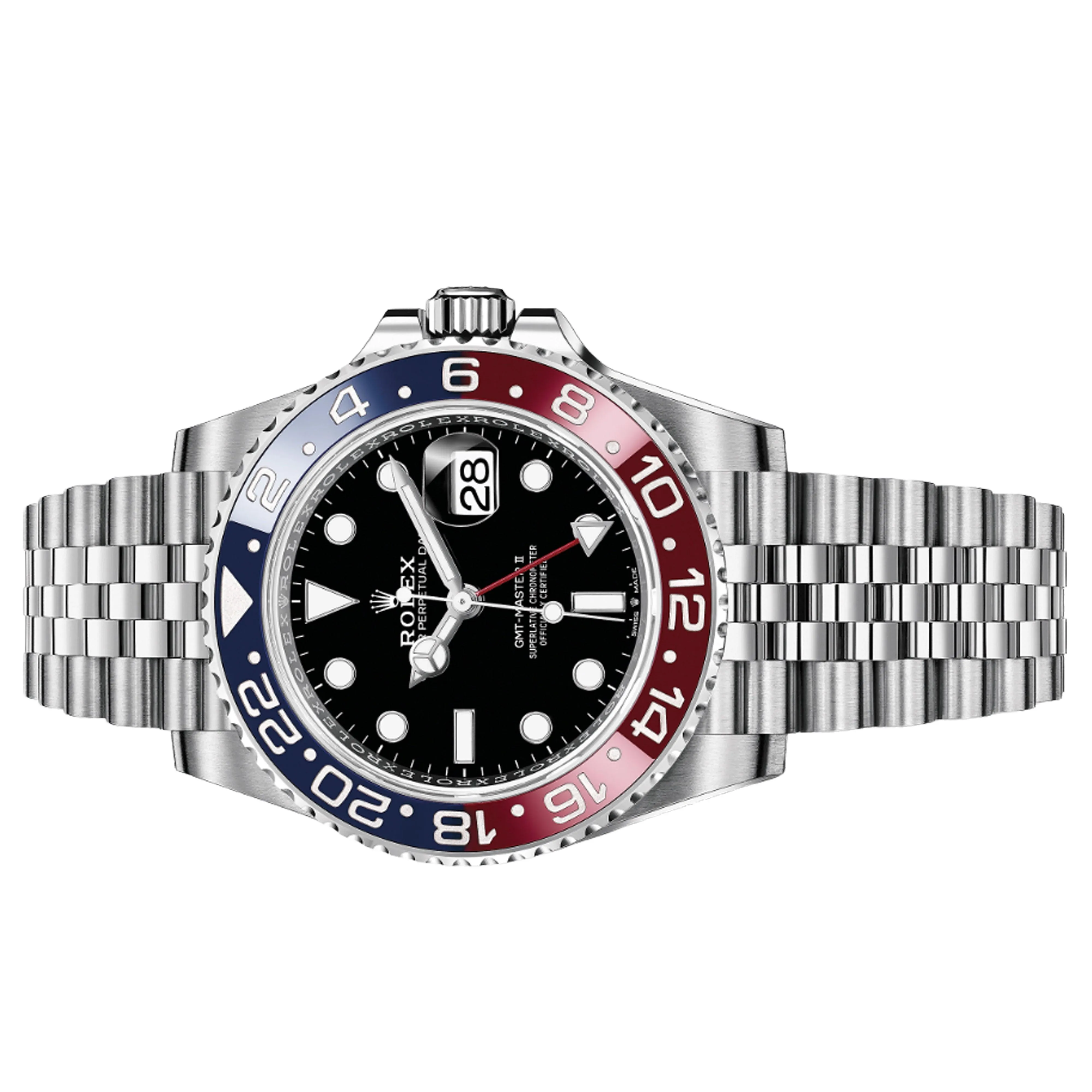 Rolex GMT-Master II Pepsi 40mm 126710BLRO Black Dial, Worn