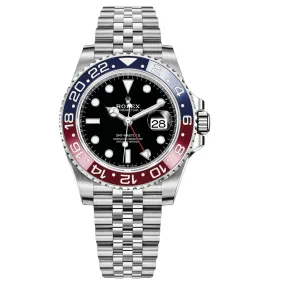 Rolex GMT-Master II Pepsi 40mm 126710BLRO Black Dial, Worn