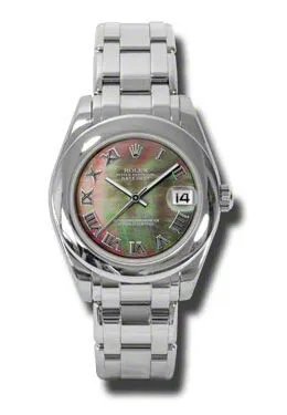 Rolex Lady-Datejust Pearlmaster Black Mother Of Pearl Dial 18K White Gold Automatic Ladies Watch 81209BKMRPM