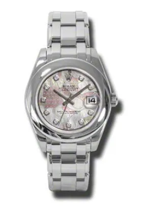 Rolex Lady-Datejust Pearlmaster Goldust Dream Mother Of Pearl Diamond Dial 18K White Gold Automatic Ladies Watch 81209GDDPM