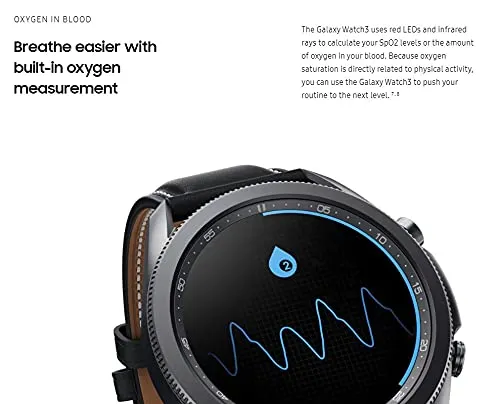 Samsung Galaxy Watch3 2020 Smartwatch (Bluetooth   Wi-Fi   GPS) International Model (Black, 45mm) (Renewed)