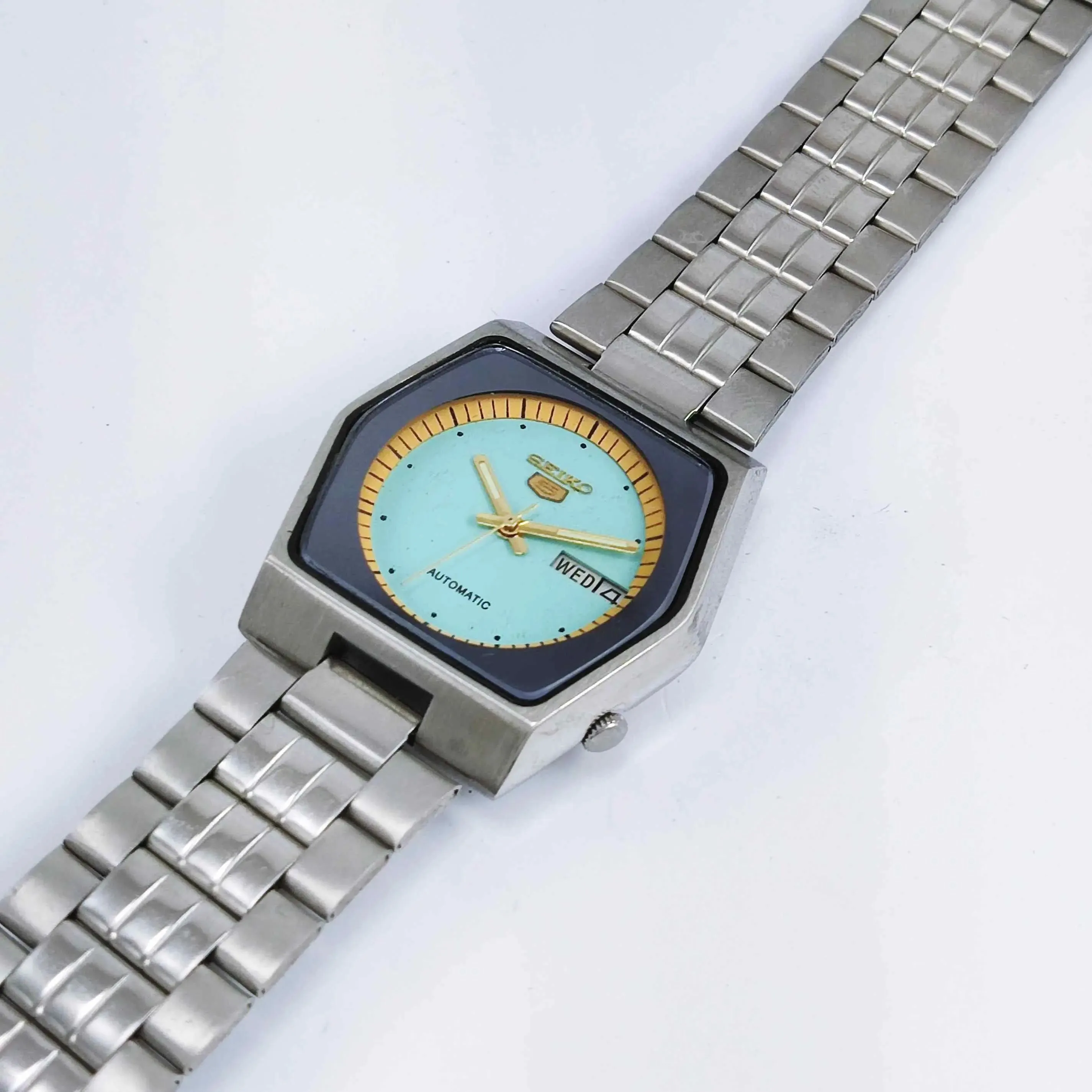 Seiko 5 Automatic 6309A 17 Jewels Turquoise Dial Day Date Men's Watch