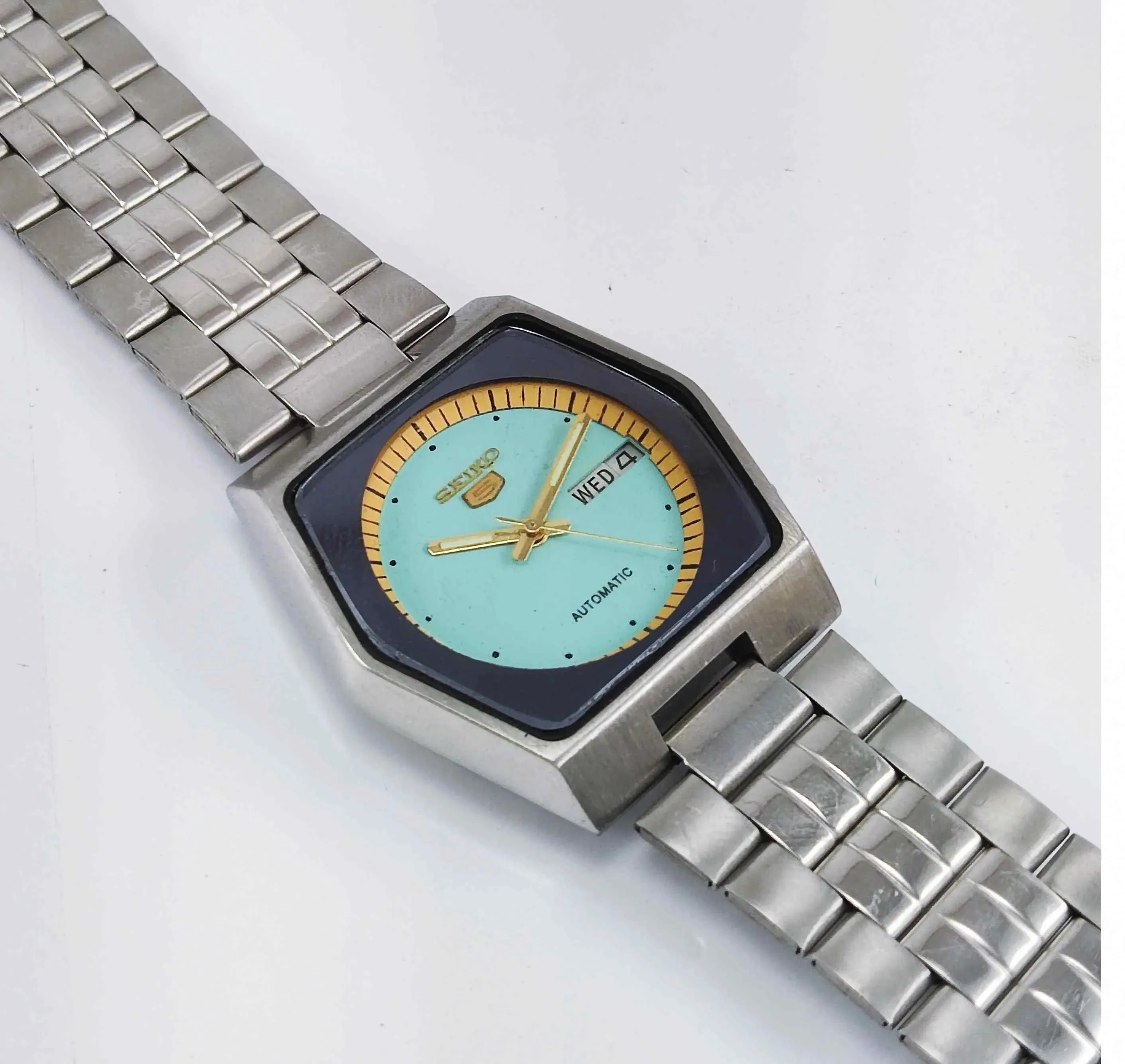 Seiko 5 Automatic 6309A 17 Jewels Turquoise Dial Day Date Men's Watch