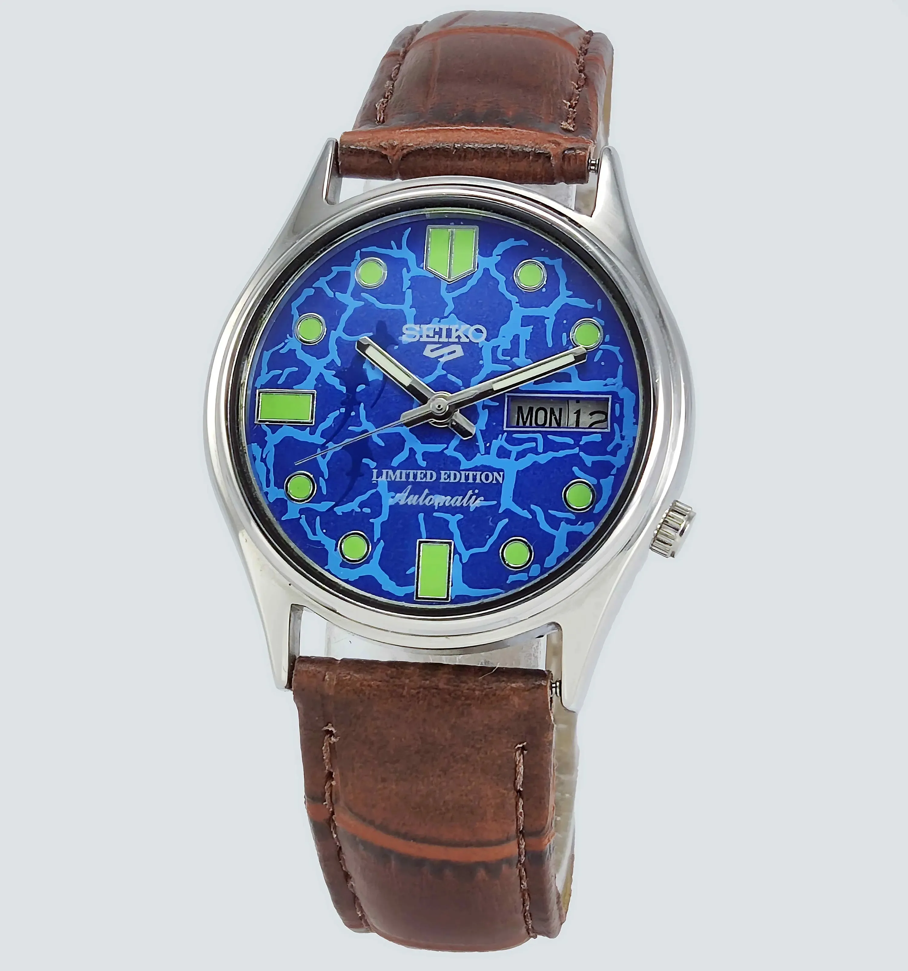 Seiko 5 Automatic-7009A Analog 17 Jewels Analog Day Date Blue Dial Men's Mechanical Watch