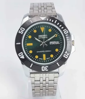 Seiko Automatic 6349A Green Dial 23 Jewels Men's Sports Watch