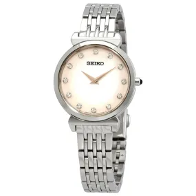 Seiko Pink Gradient Mother of Pearl Crystals Dial Ladies Watch SFQ803
