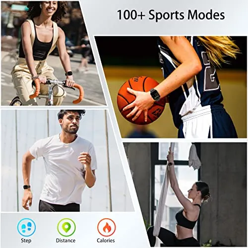Smart Watch for Men Women Answer/Make Call, 1.85'' Screen Fitness Watch, Heart Rate Monitor, Smartwatch with Step Counter, IP68 Waterproof, 112 Sports Modes Activity Fitness Tracker for Android IOS