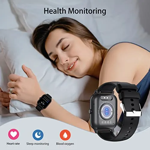 Smart Watch for Men Women Answer/Make Call, 1.85'' Screen Fitness Watch, Heart Rate Monitor, Smartwatch with Step Counter, IP68 Waterproof, 112 Sports Modes Activity Fitness Tracker for Android IOS