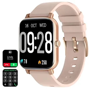 Smart Watch with Call Receive/Dial for Android Phones and iPhone Compatible,Waterproof Fitness Watch with Heart Rate SpO2 Sleep Tracker Voice Control Sport Smartwatch for Women Men